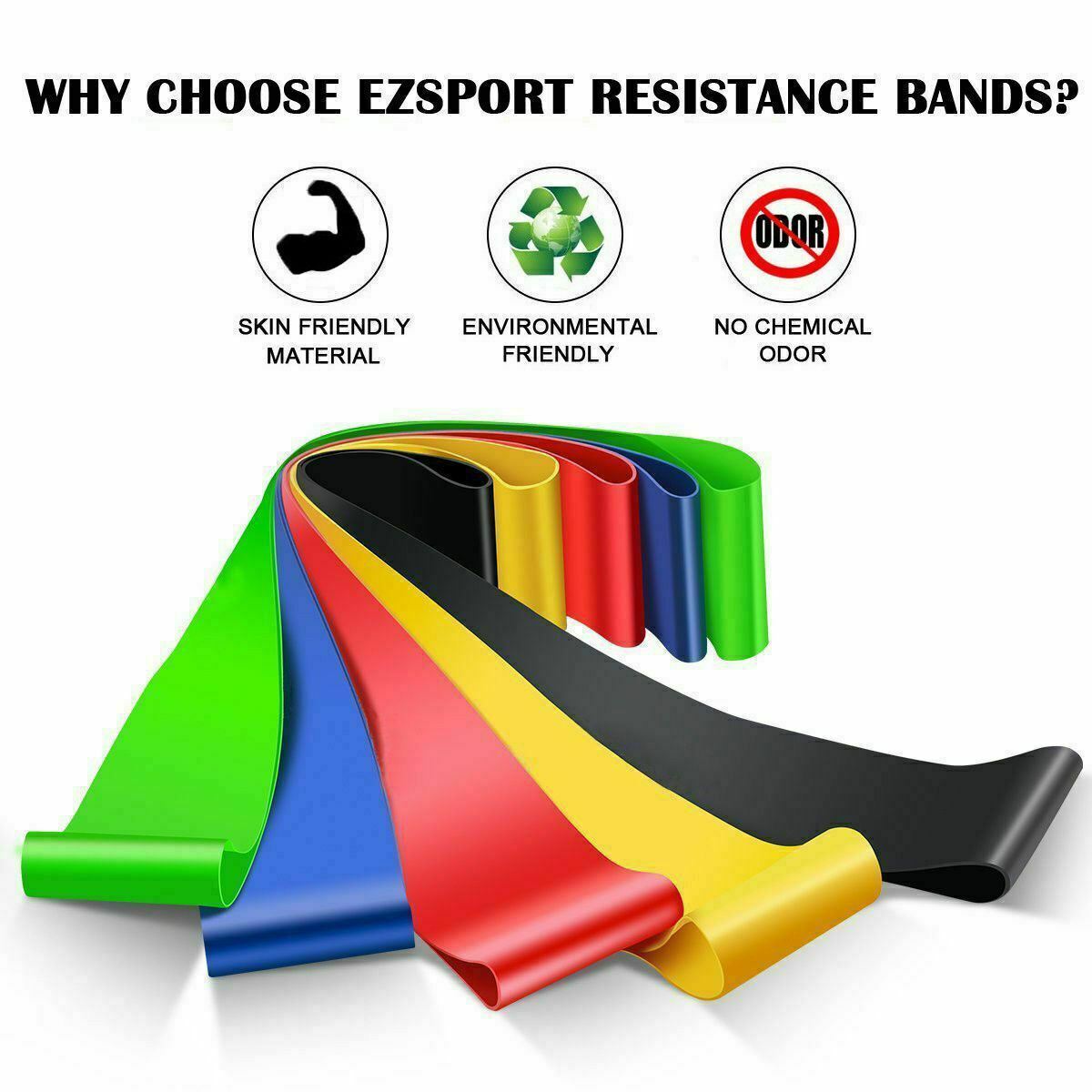 Resistance Bands Set - 5 Loops for Fitness, Yoga, & CrossFit